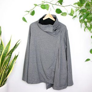 Lululemon Sweater Sweatshirt Cardigan Thats A Wrap Sweater Grey Black Size 12